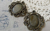 Accessories - 10 Pcs Of Antique Bronze Oval Cameo Base Pendants Match 16x22mm Cabochon A6487