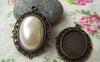 Accessories - 10 Pcs Of Antique Bronze Oval Cameo Base Settings Match 18x25mm Cabochon A3397