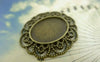 Accessories - 10 Pcs Of Antique Bronze Oval Cameo Base Settings Match 18x25mm Cabochon  A5917