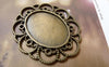 Accessories - 10 Pcs Of Antique Bronze Oval Cameo Base Settings Match 18x25mm Cabochon  A6167