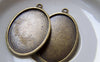 Accessories - 10 Pcs Of Antique Bronze Oval Cameo Base Settings Match 24x34mm Cameo  A4800
