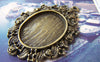 Accessories - 10 Pcs Of Antique Bronze Oval Cameo Cabochon Base Settings Match 18x25mm Cab A5598