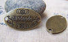Accessories - 10 Pcs Of Antique Bronze Oval Embossed Handmade Connector Charms 19x32mm A515