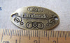 Accessories - 10 Pcs Of Antique Bronze Oval Embossed Handmade Connector Charms 19x32mm A515