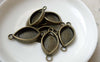 Accessories - 10 Pcs Of Antique Bronze Oval Eye Connector Charms 15x30mm A6389