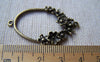 Accessories - 10 Pcs Of Antique Bronze Oval Flower Connector Charms 26x42mm A3385