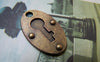 Accessories - 10 Pcs Of Antique Bronze Oval Skeleton Key Cut Out Pendants 17x27mm A5803