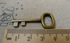 Accessories - 10 Pcs Of Antique Bronze Oval Skeleton Key Pendants Charms 18x42mm A5611