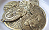 Accessories - 10 Pcs Of Antique Bronze Oval Teresia Pendants 19x30mm A3090