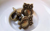 Accessories - 10 Pcs Of Antique Bronze Owl Buckle Button Clasps Charms 15x19mm A5055