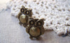 Accessories - 10 Pcs Of Antique Bronze Owl Buckle Button Clasps Charms 15x19mm A5055