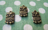 Accessories - 10 Pcs Of Antique Bronze Owl Charms Double Sided  11x20mm A138