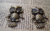 Accessories - 10 Pcs Of Antique Bronze Owl Pendants Charms 26x39mm A132