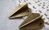 Accessories - 10 Pcs Of Antique Bronze Paper Plane Charms Pendants 21x31mm A5706