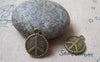 Accessories - 10 Pcs Of Antique Bronze Peace Symbol Charms 15mm A4880