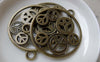 Accessories - 10 Pcs Of Antique Bronze  Peace Symbol Gear Pendants Charms 42mm A7082