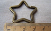 Accessories - 10 Pcs Of Antique Bronze Pentagram Star Keyring Charms 35mm A2749