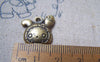 Accessories - 10 Pcs Of Antique Bronze Rabbit Head Charms 17x17mm A5225