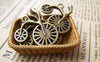 Accessories - 10 Pcs Of Antique Bronze Racing Bike Bicycle Charms 24x24mm A1599