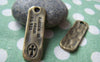 Accessories - 10 Pcs Of Antique Bronze Rectangular Bar Charms 11x34mm A456