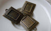 Accessories - 10 Pcs Of Antique Bronze Rectangular Base Settings Match 10x14mm Cameo  A6994