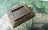 Accessories - 10 Pcs Of Antique Bronze Rectangular Base Settings Match 10x14mm Cameo  A6994