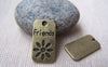 Accessories - 10 Pcs Of Antique Bronze Rectangular Friends Flower Charms 12x23mm A523