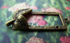 Accessories - 10 Pcs Of Antique Bronze Rectangular Leaf Frame Pendants Charms  14x30mm A405