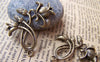 Accessories - 10 Pcs Of Antique Bronze Rose Flower Charms 31x31mm A2792