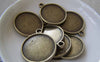 Accessories - 10 Pcs Of Antique Bronze Round  Base Settings Pendant Double Sided Match 21mm Cabochon A2434