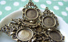 Accessories - 10 Pcs Of Antique Bronze Round Cameo Base Settings Match 14mm Cabochon  A3167