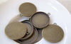 Accessories - 10 Pcs Of Antique Bronze Round Cameo Base Settings Match 18mm Cabochon A5417