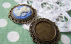 Accessories - 10 Pcs Of Antique Bronze Round Cameo Base Settings Match 20mm Cabochon A3156