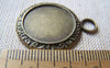 Accessories - 10 Pcs Of Antique Bronze Round Cameo Base Settings Match 20mm Cabochon A3206