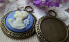Accessories - 10 Pcs Of Antique Bronze Round Cameo Base Settings Match 20mm Cabochon A3206
