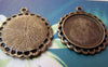 Accessories - 10 Pcs Of Antique Bronze Round Cameo Base Settings Match 20mm Cabochon A3219