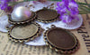 Accessories - 10 Pcs Of Antique Bronze Round Cameo Base Settings Match 20mm Cabochon A3219