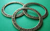 Accessories - 10 Pcs Of Antique Bronze Round Circle Rings Charms Size  35mm A494