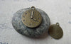 Accessories - 10 Pcs Of Antique Bronze Round Clock Charms 19mm A6520