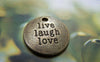 Accessories - 10 Pcs Of Antique Bronze Round Live Laugh Love Charms 20mm A2177