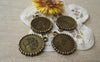 Accessories - 10 Pcs Of Antique Bronze Round Peace Tree Charms  20mm A545