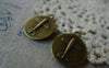 Accessories - 10 Pcs Of Antique Bronze Round Plane Back Cameo Base Settings Match 18mm Cabochon A5356