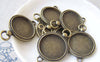 Accessories - 10 Pcs Of Antique Bronze Round Watch Clock Base Connector Pendants Match 20mm Cabochon A4392