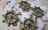 Accessories - 10 Pcs Of Antique Bronze Rudder Charms 25x28mm A1279