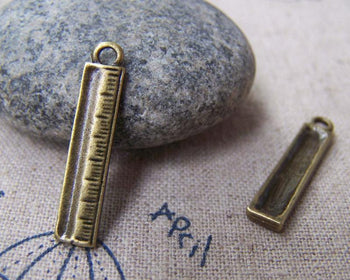 Accessories - 10 Pcs Of Antique Bronze Ruler Charms 5x25mm A1439