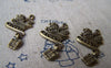 Accessories - 10 Pcs Of Antique Bronze Santa Claus Christmas Gift Charms Pendants  17x17mm A513