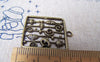 Accessories - 10 Pcs Of Antique Bronze Sea Life Filigree Square Ring Charms Pendants  24mm A462