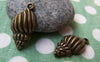 Accessories - 10 Pcs Of Antique Bronze Sea Snail Conch Charms 13x21mm A3402