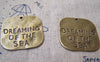 Accessories - 10 Pcs Of Antique Bronze Sea Square Charms 31x31mm A3367