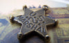 Accessories - 10 Pcs Of Antique Bronze Six Point Star Hexagram Charms  Double Sided  24x32mm   A525